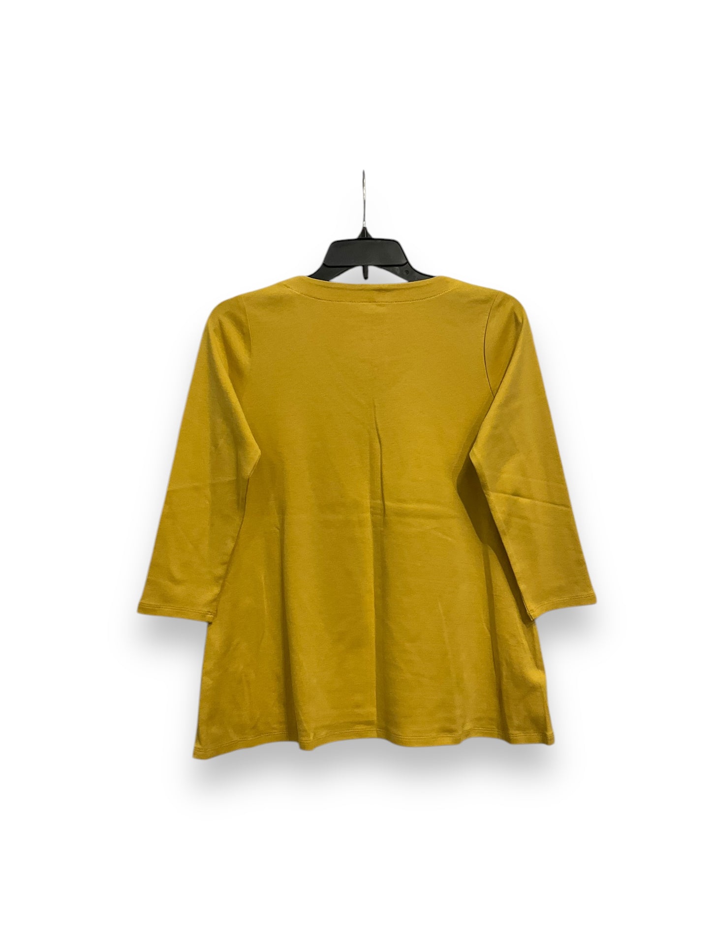 Top 3/4 Sleeve Basic By J. Jill In Yellow, Size: Xs