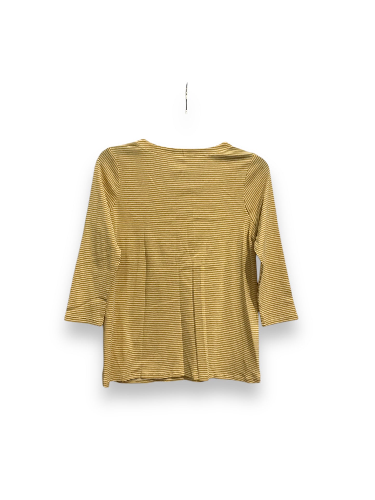 Top 3/4 Sleeve Basic By J. Jill In Yellow, Size: Xs