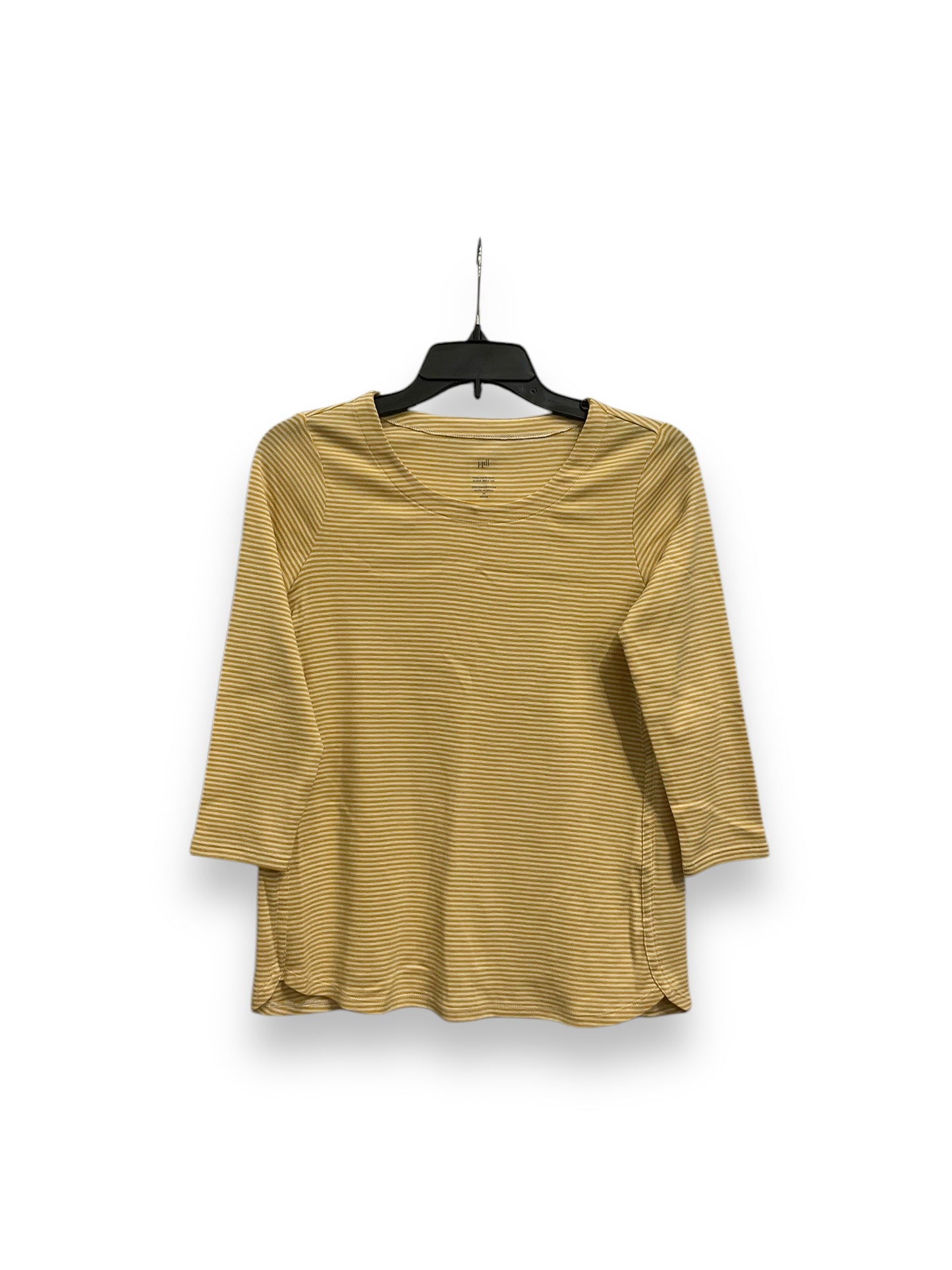 Top 3/4 Sleeve Basic By J. Jill In Yellow, Size: Xs