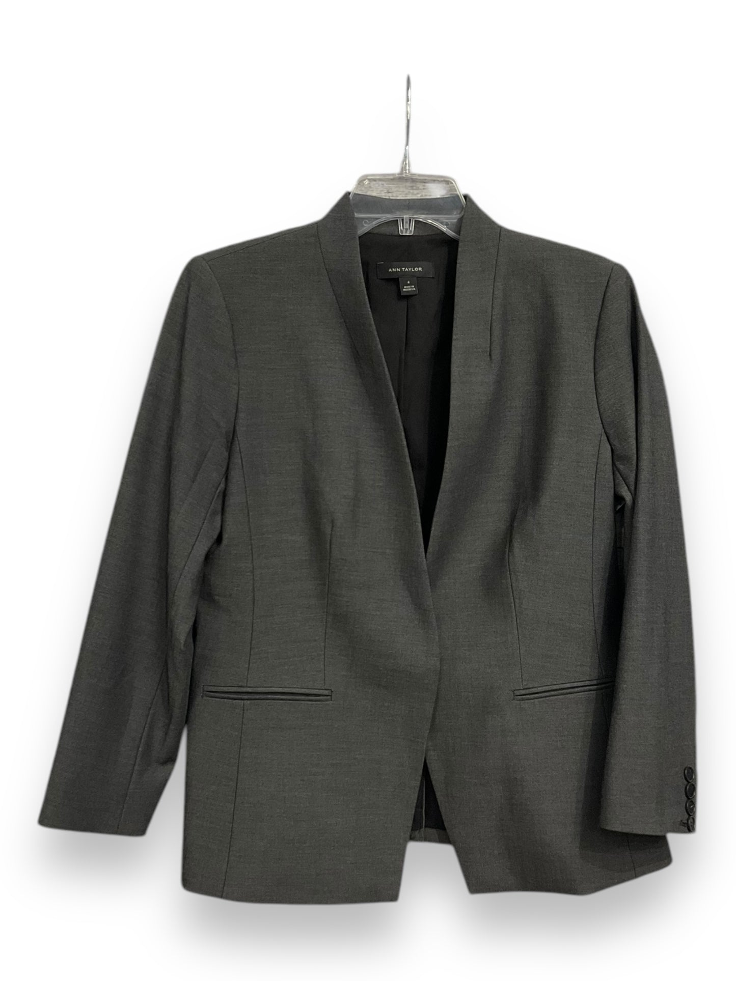 Blazer By Ann Taylor In Grey, Size: S