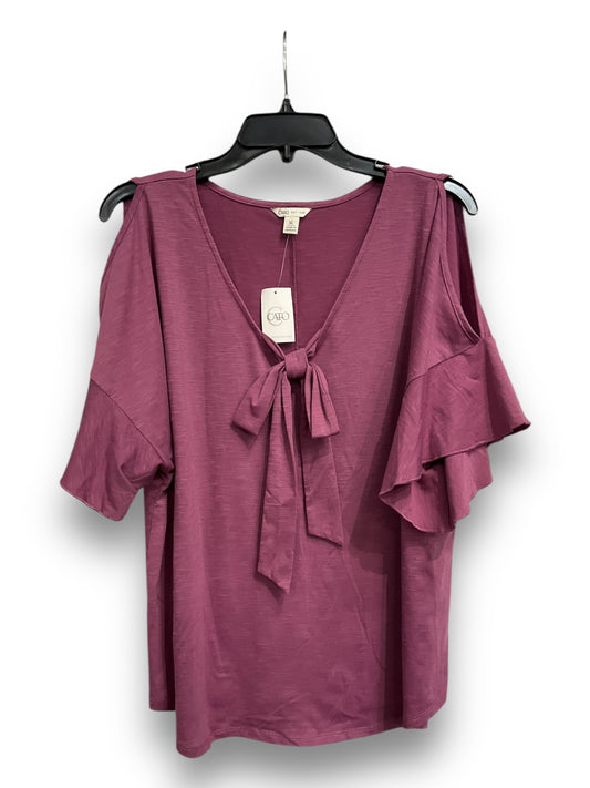 Top Short Sleeve By Cato In Purple, Size: Xl