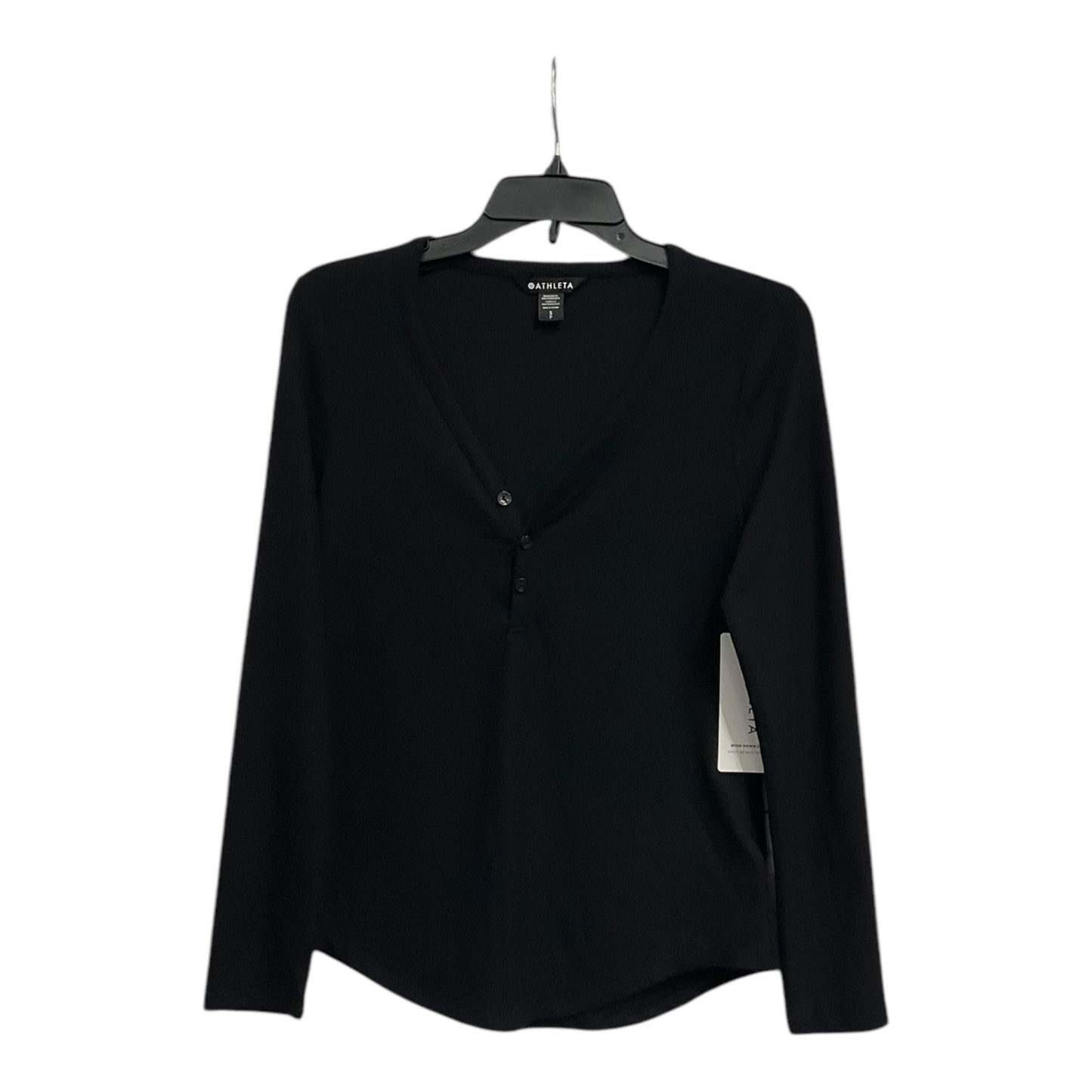 Top Long Sleeve By Athleta In Black, Size: S