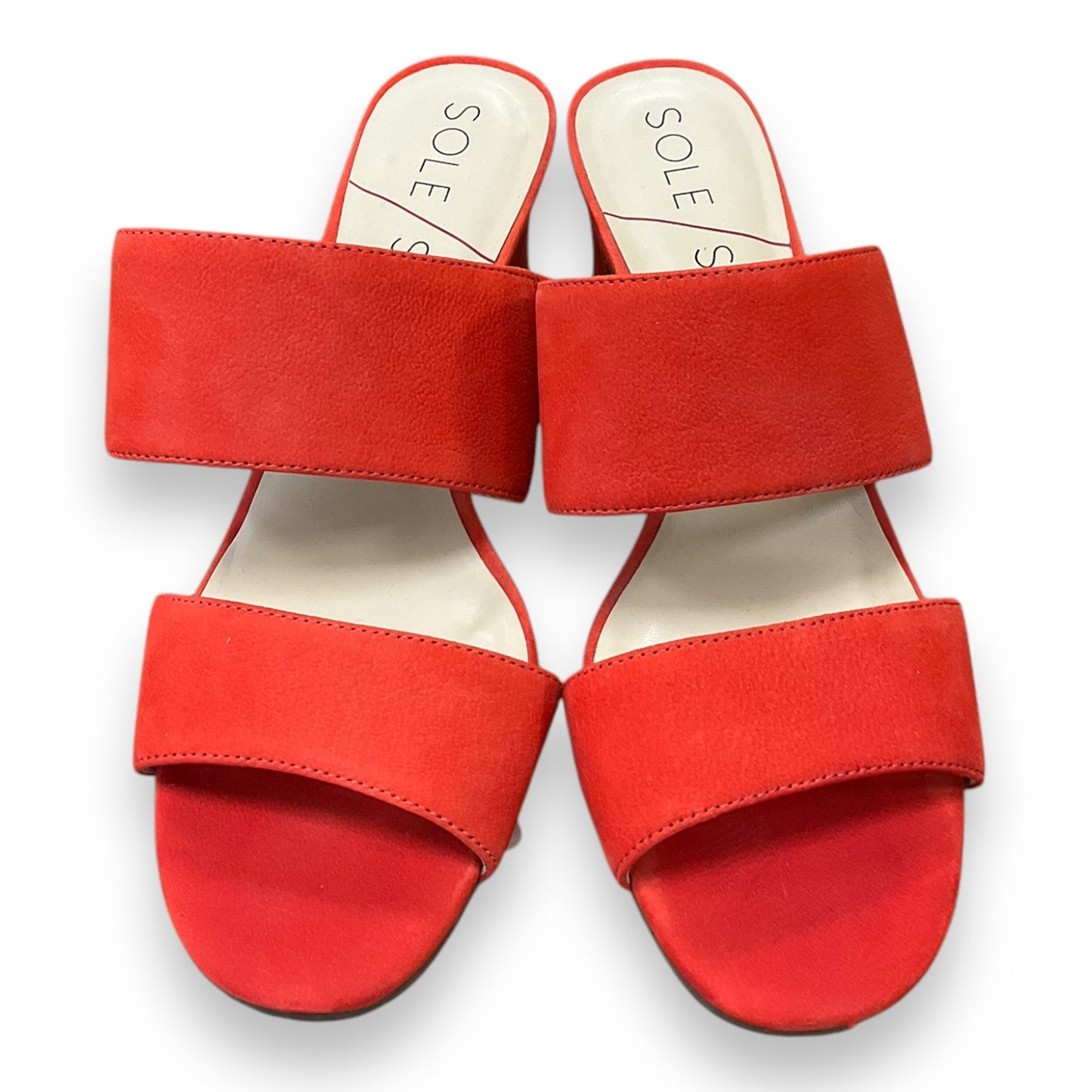 Sandals Heels Block By Sole Society In Red, Size: 7.5