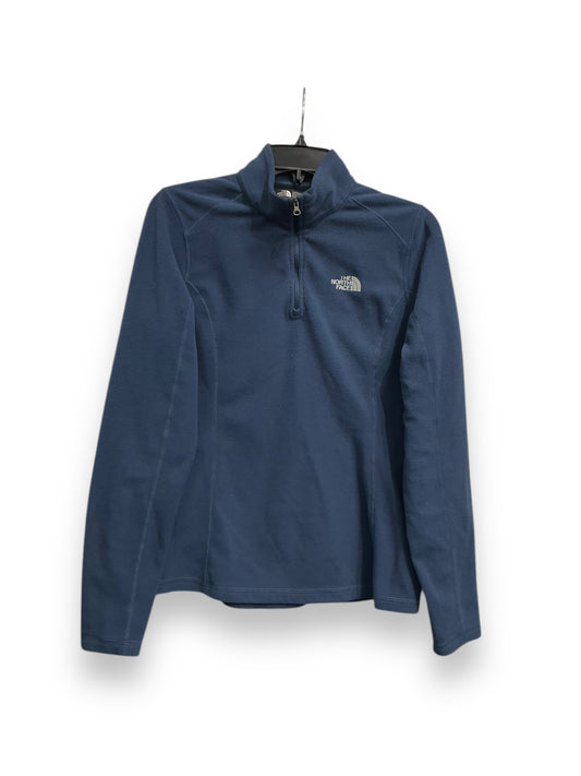 Athletic Top Long Sleeve Collar By The North Face In Navy, Size: M