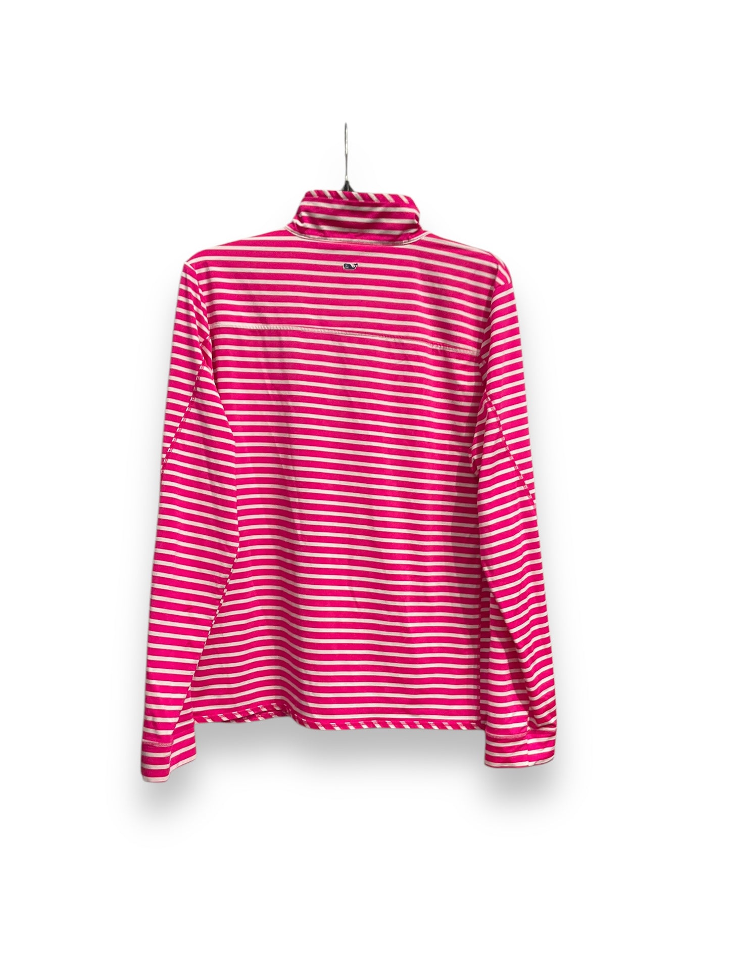 Athletic Top Long Sleeve Collar By Vineyard Vines In Pink & White, Size: Xl