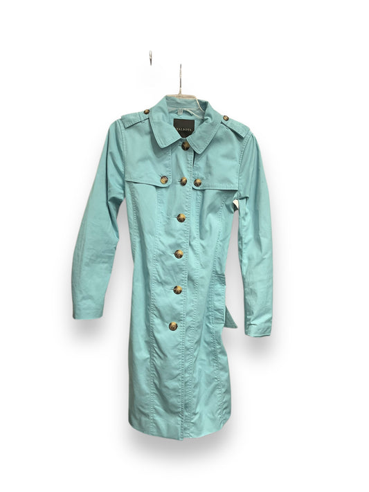 Coat Trench Coat By Talbots In Blue, Size: M