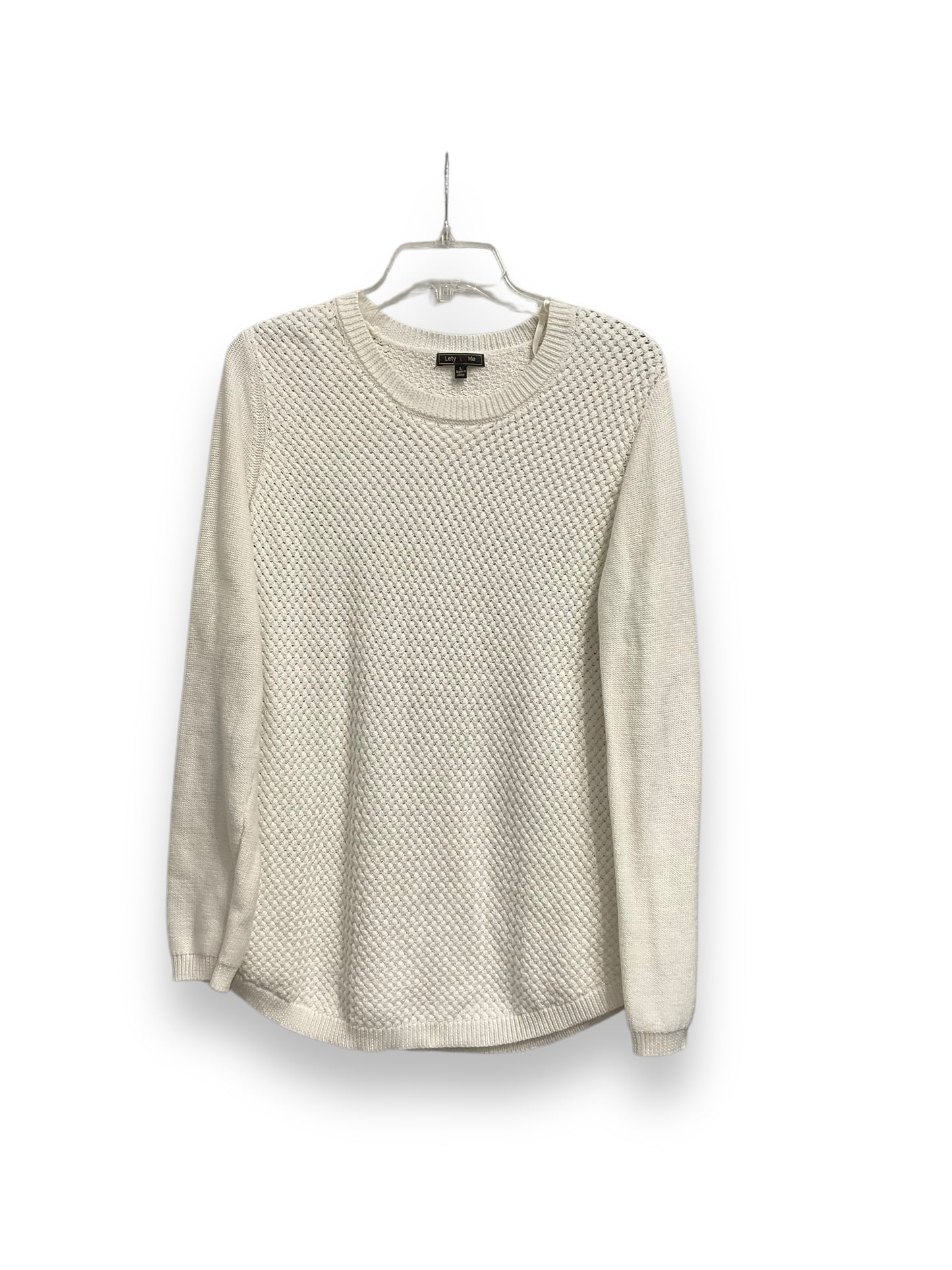 Sweater By Clothes Mentor In Cream, Size: L