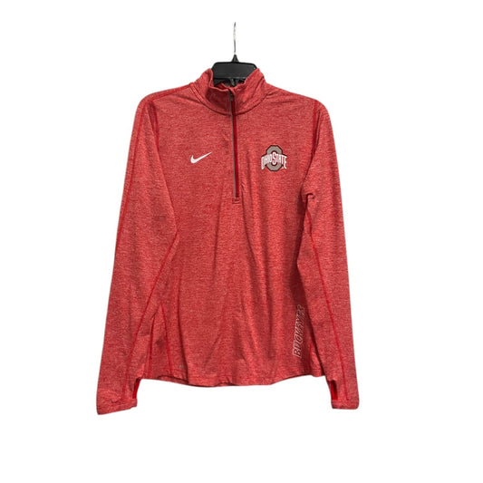 Athletic Top Long Sleeve Collar By Nike Apparel  Size: M