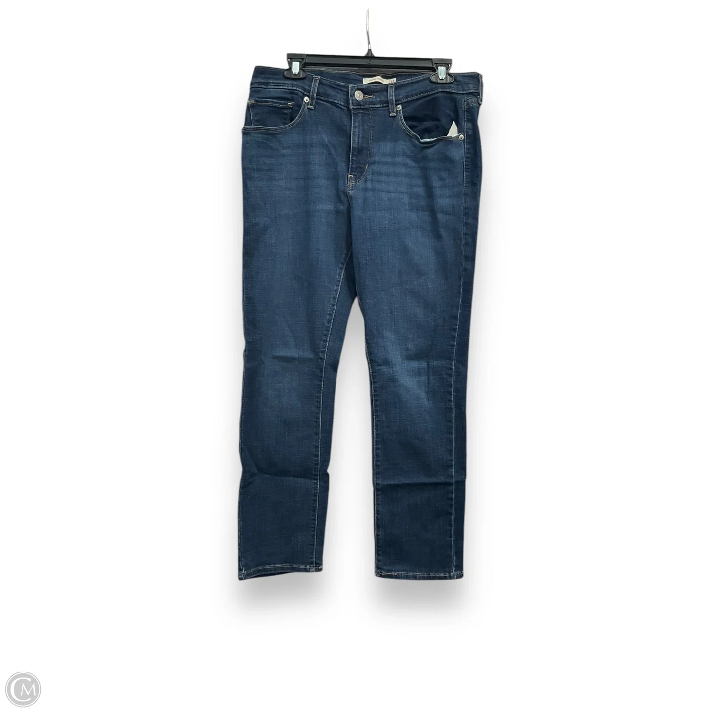 Jeans Straight By Levis In Blue Denim, Size: 12