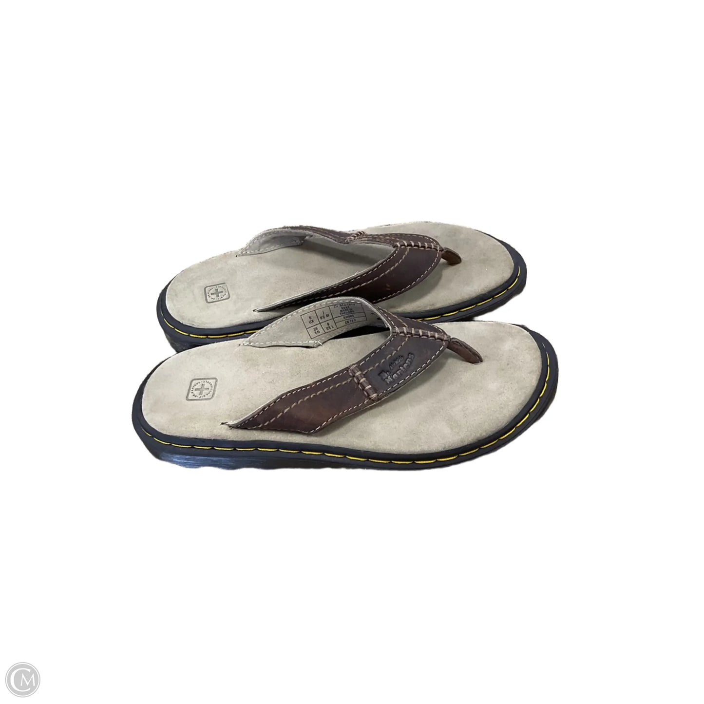 Sandals Flip Flops By Dr Martens In Brown, Size: 8