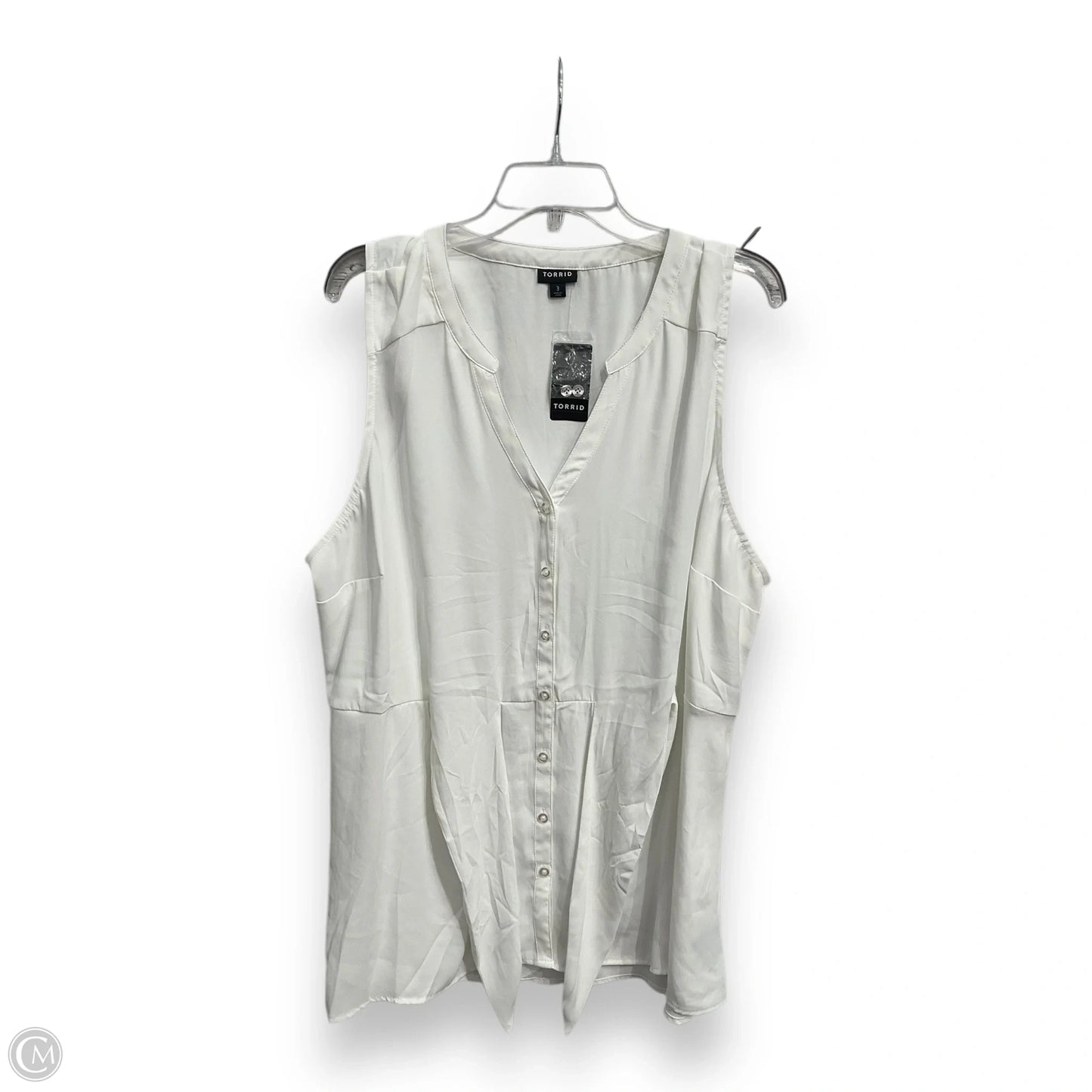 Blouse Sleeveless By Torrid In White, Size: 3x