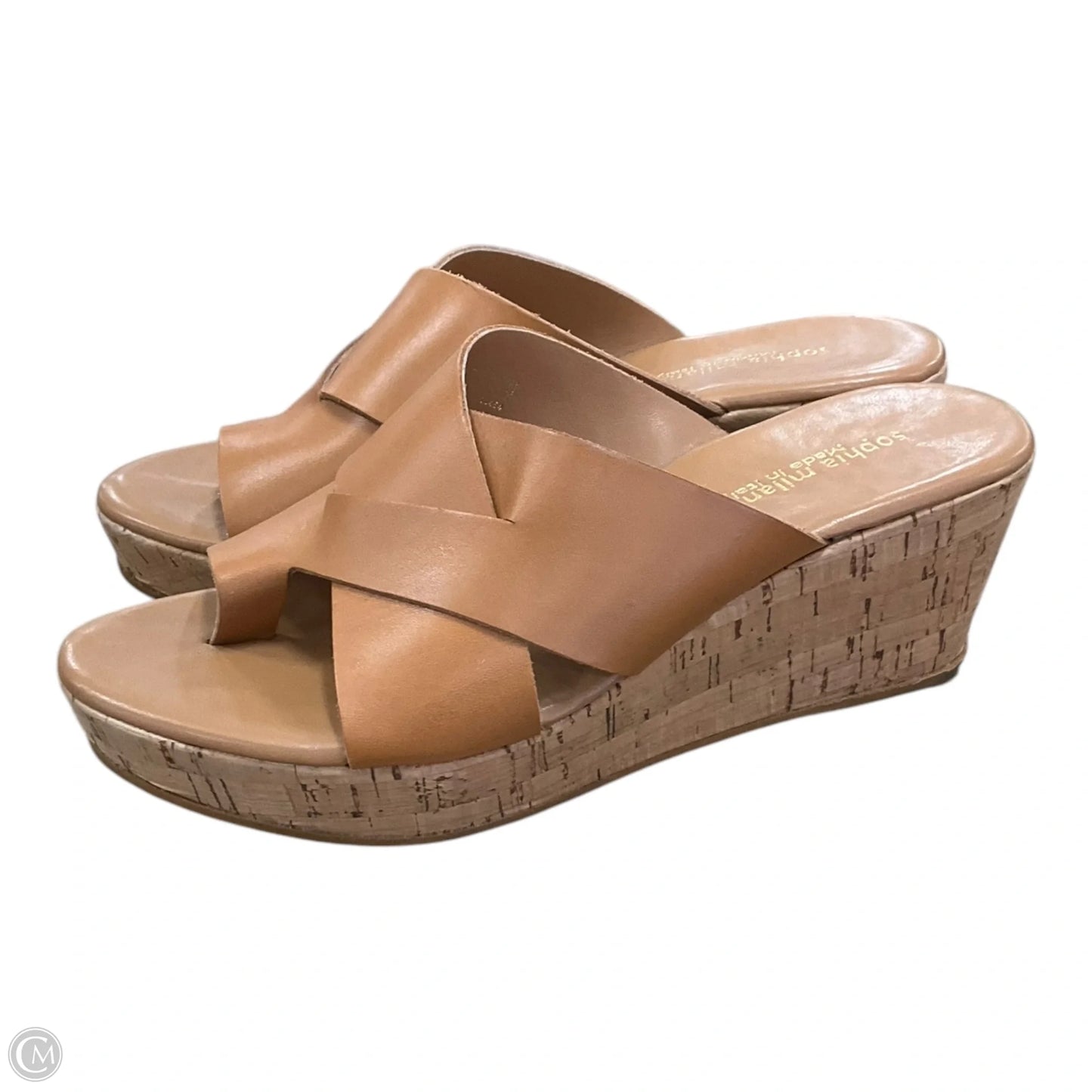 Sandals Heels Wedge By Clothes Mentor In Brown, Size: 7.5