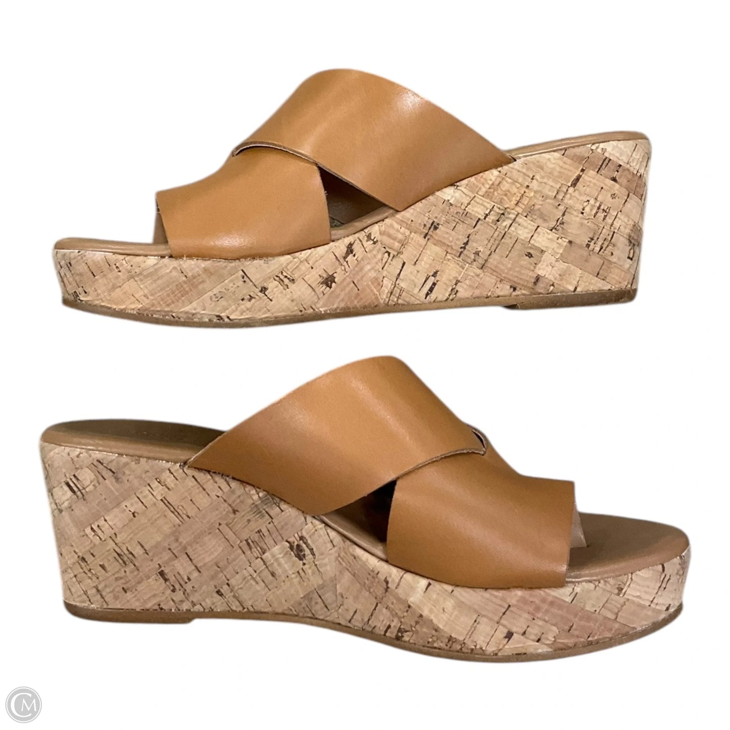 Sandals Heels Wedge By Clothes Mentor In Brown, Size: 7.5