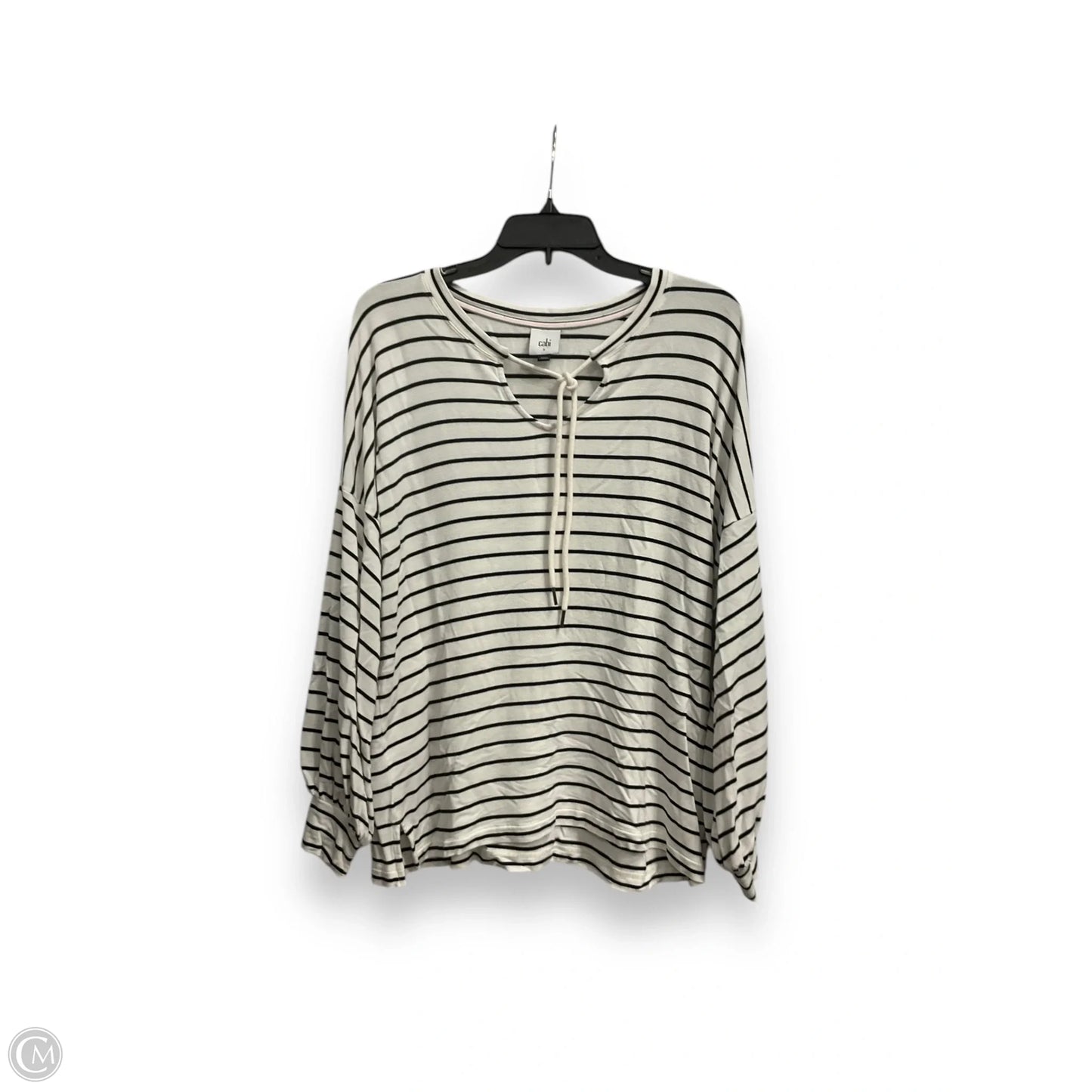 Top Long Sleeve By Cabi In Striped Pattern, Size: S