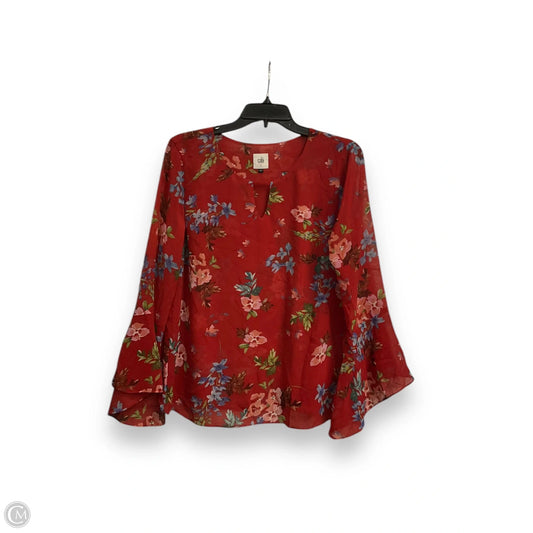 Blouse Long Sleeve By Cabi In Red, Size: S