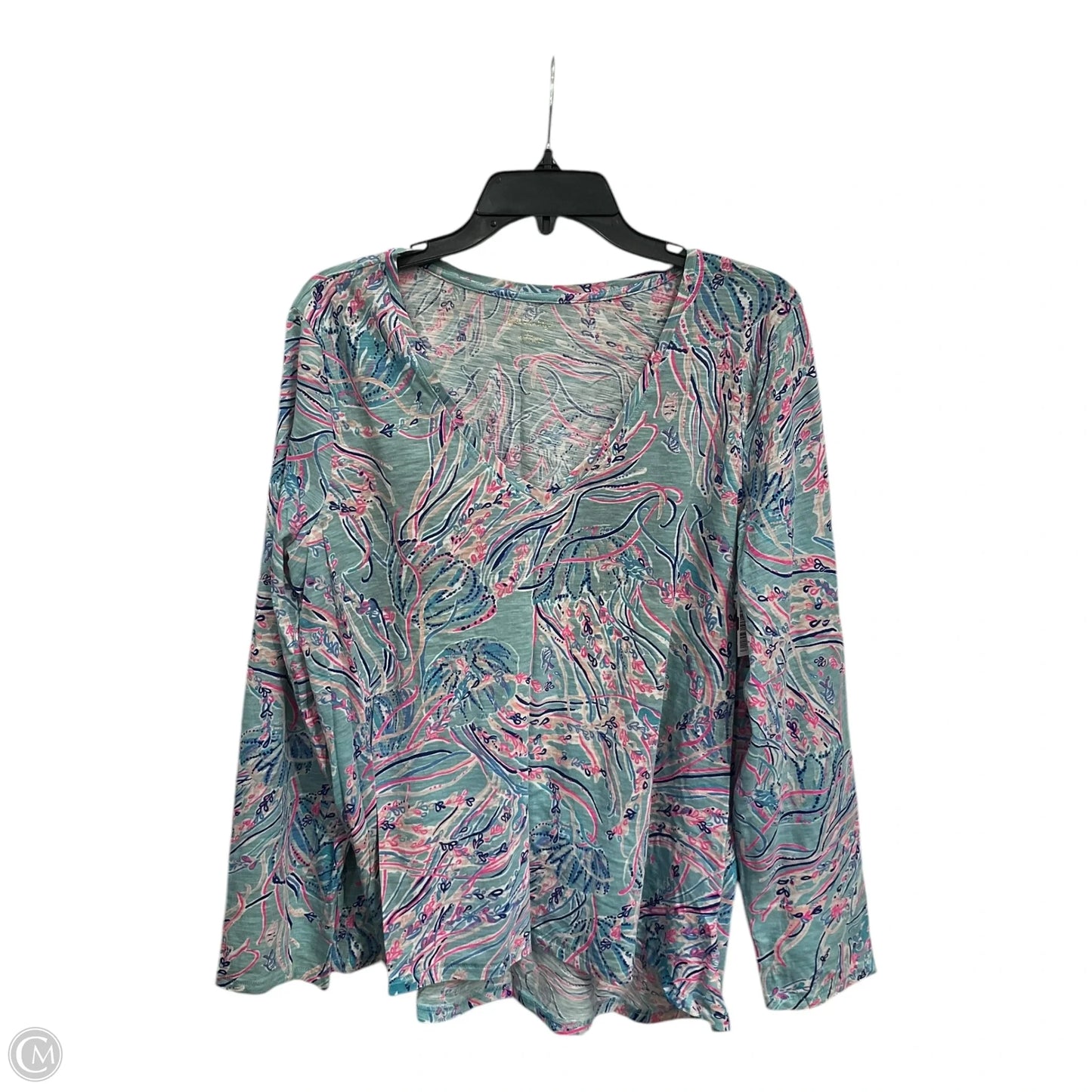 Top Long Sleeve Designer By Lilly Pulitzer In Blue, Size: Xl