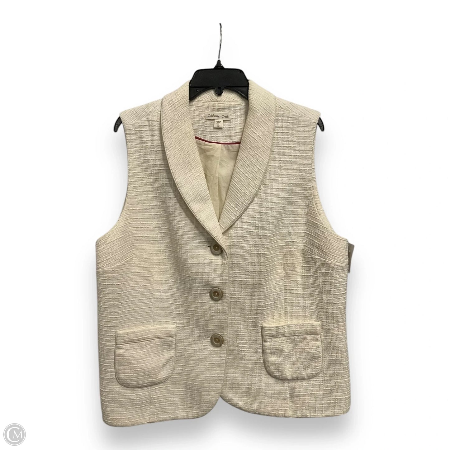 Vest Other By Coldwater Creek In Cream, Size: Xl