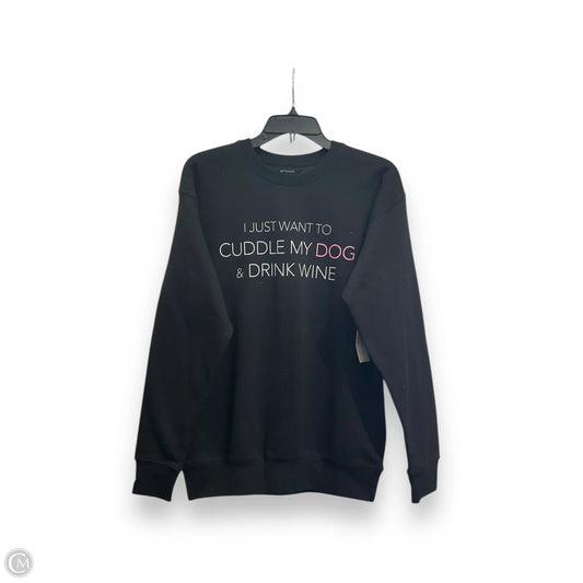 Sweatshirt Crewneck By Clothes Mentor In Black, Size: M