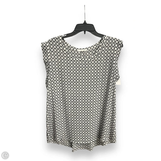 Blouse Sleeveless By Pleione In Black & White, Size: L