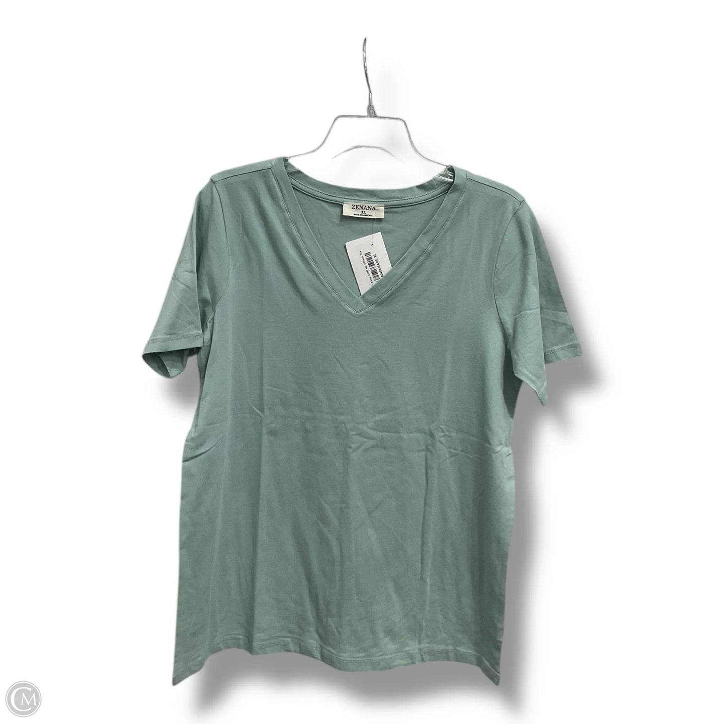 Top Short Sleeve Basic By Zenana Outfitters In Teal, Size: Xl