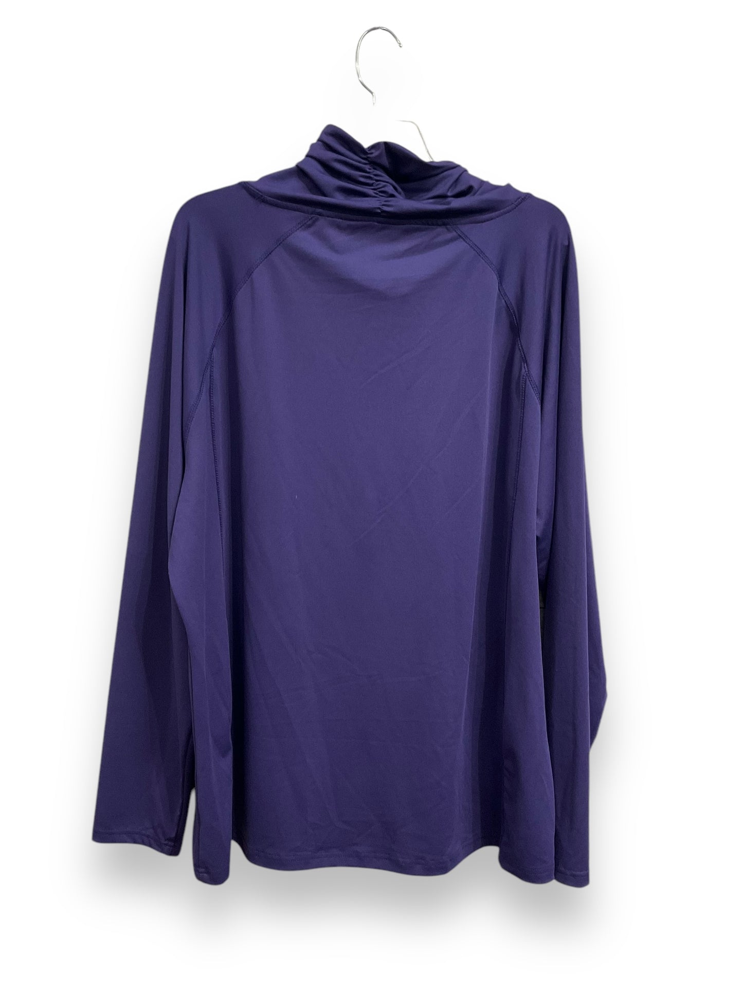 Athletic Top Long Sleeve Collar By Ryka In Purple, Size: 3x