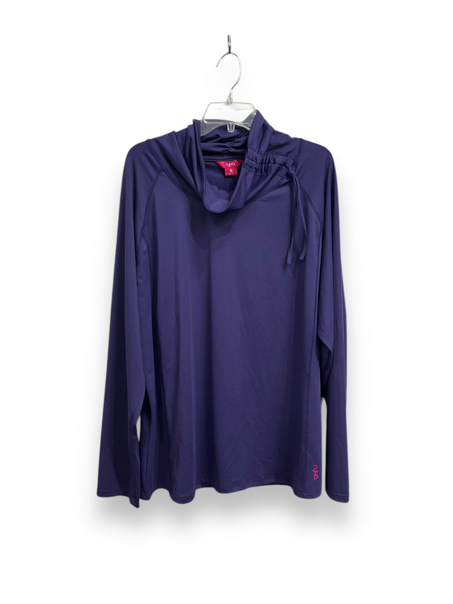 Athletic Top Long Sleeve Collar By Ryka In Purple, Size: 3x