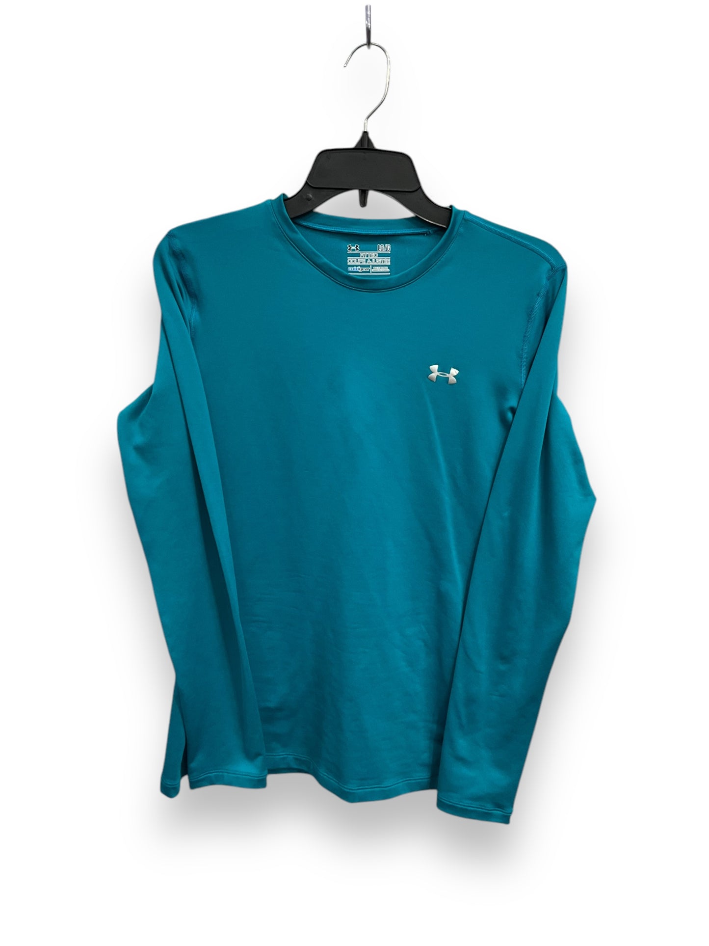 Athletic Top Long Sleeve Collar By Under Armour In Blue, Size: L