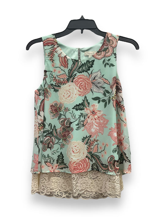 Floral Print Top Sleeveless Chenault, Size S