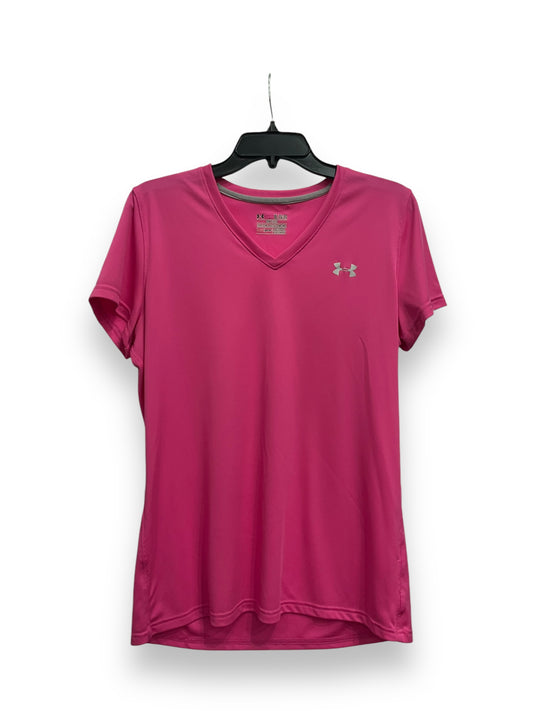 Athletic Top Short Sleeve By Under Armour In Pink, Size: Xl