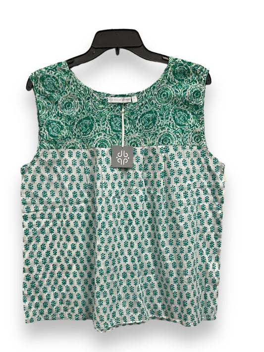 Green & White Top Sleeveless Cmb, Size L