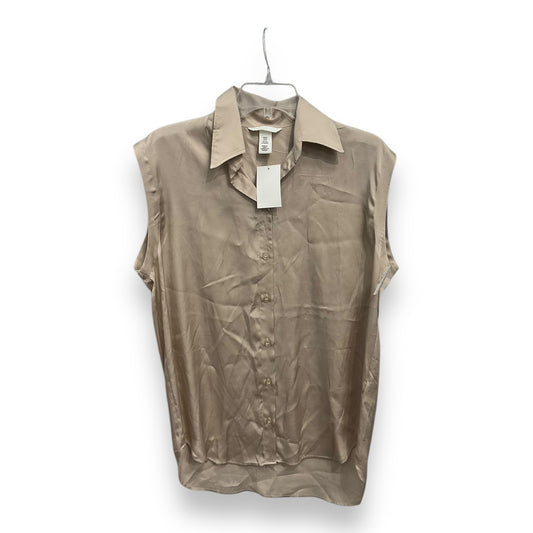 Blouse Sleeveless By H&m In Tan, Size: Xs