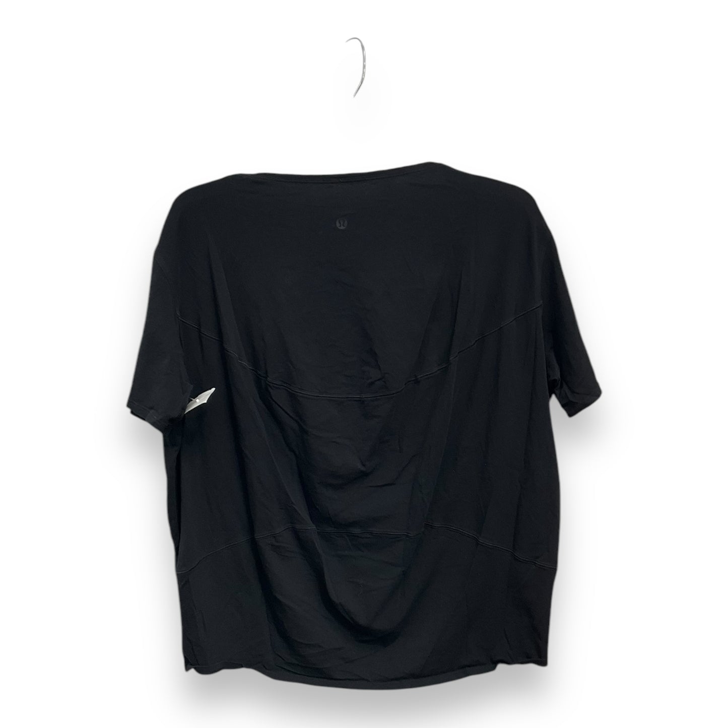 Athletic Top Short Sleeve By Lululemon In Black, Size: 12