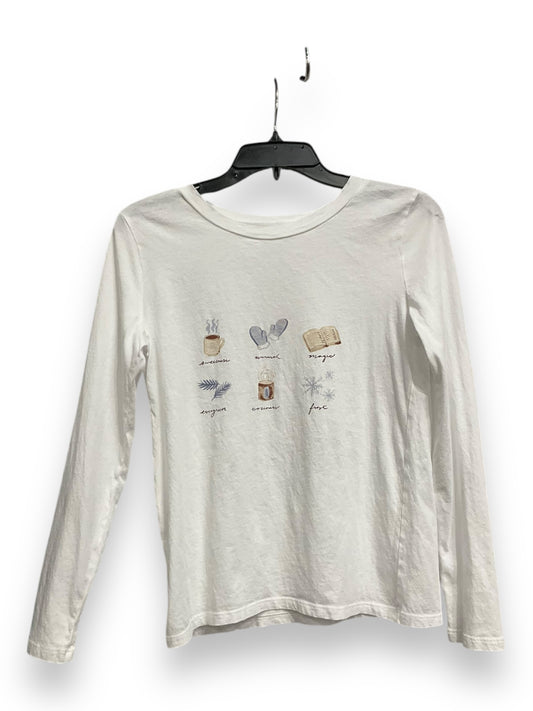 Top Long Sleeve Basic By Loft In White, Size: S