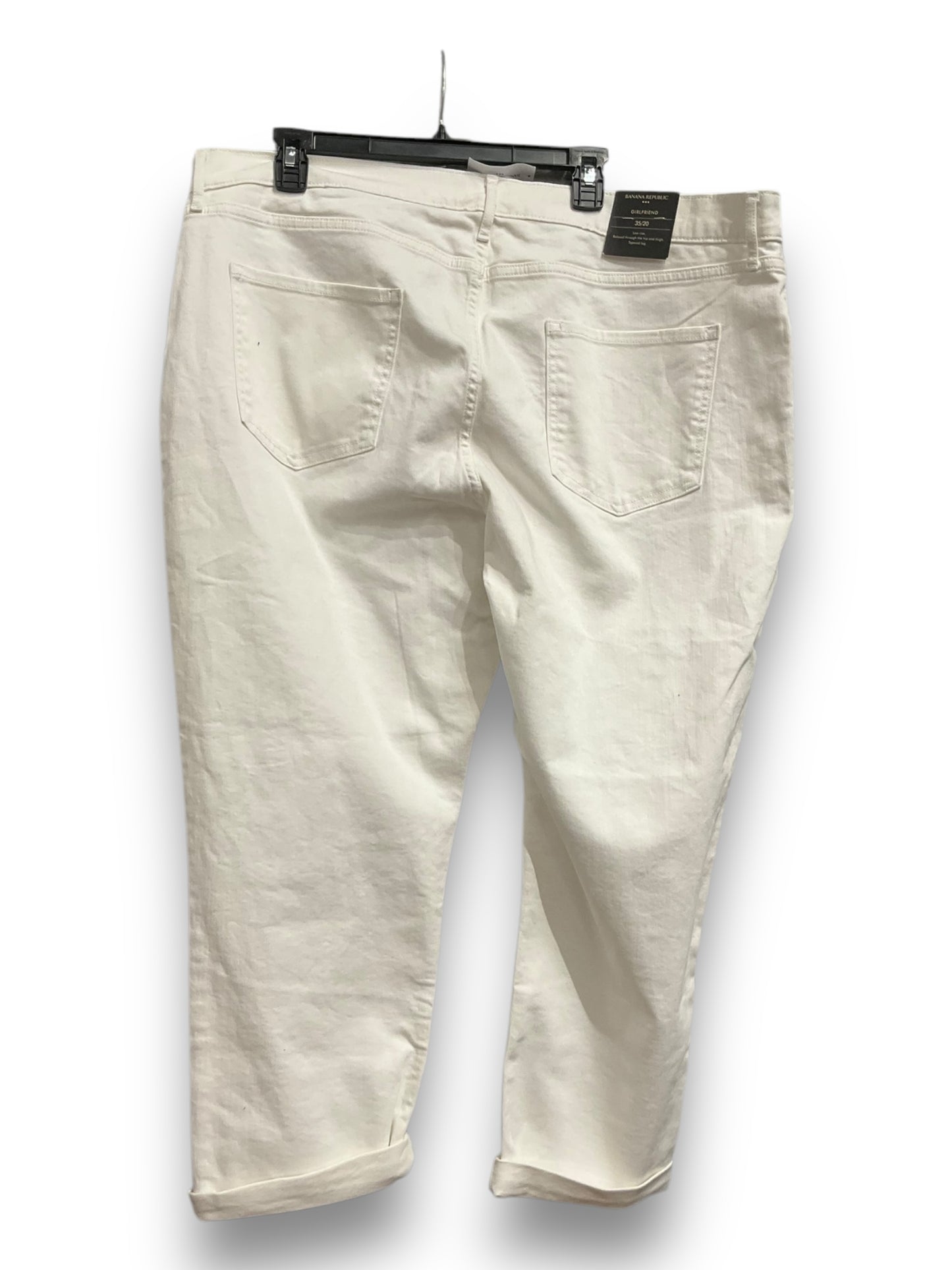 Jeans Cropped By Banana Republic In White Denim, Size: 20