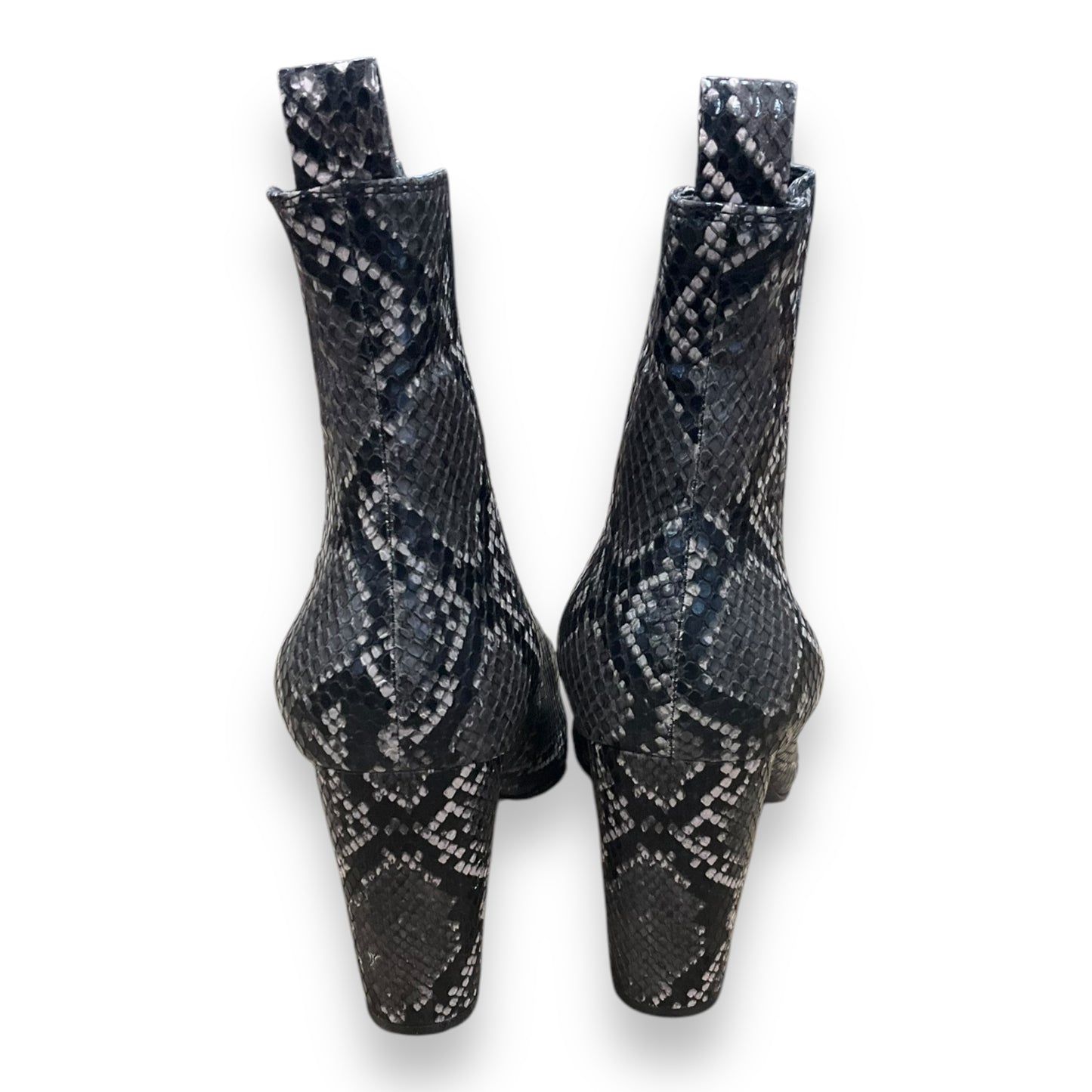 Boots Ankle Heels By Steve Madden In Snakeskin Print, Size: 9.5