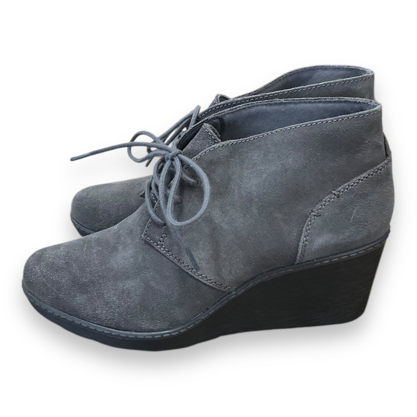 Boots Ankle Heels By Clarks In Grey, Size: 7