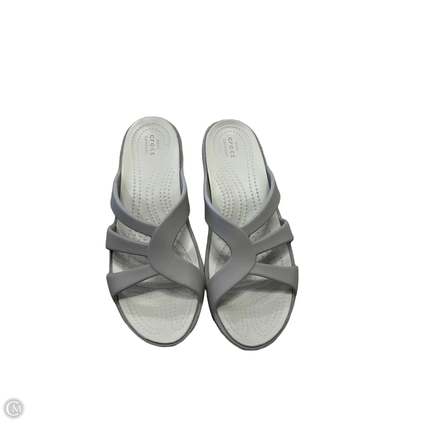 Sandals Flats By Crocs In Grey, Size: 8