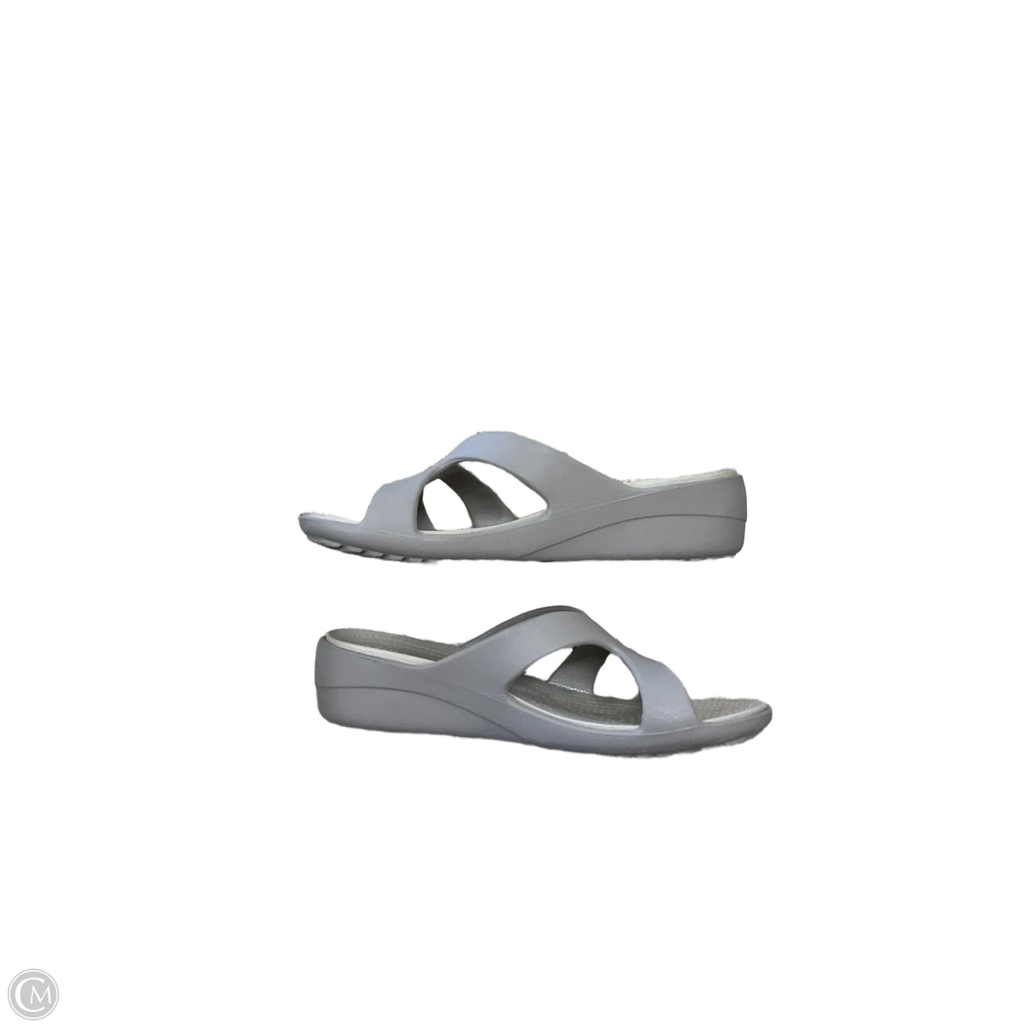 Sandals Flats By Crocs In Grey, Size: 8