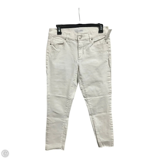 Jeans Skinny By Loft In White, Size: 4