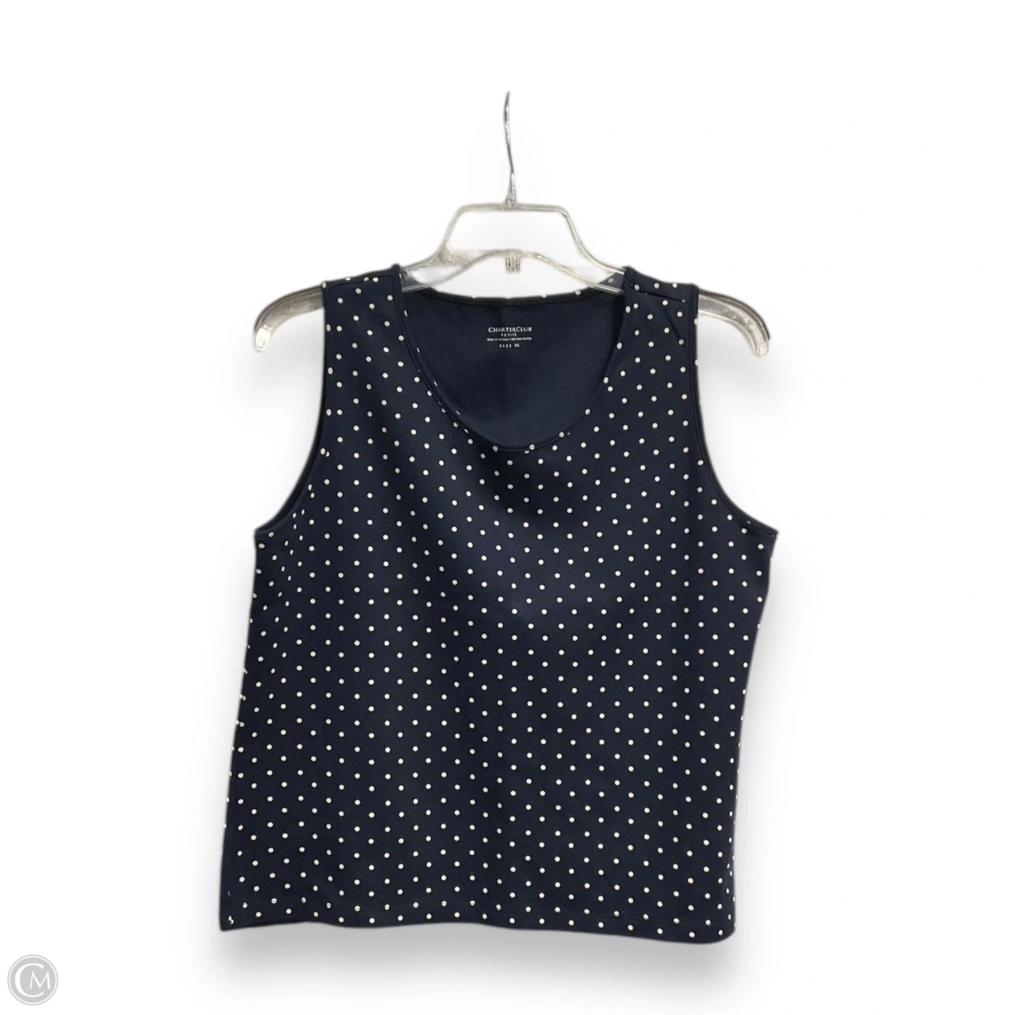 Top Short Sleeve Basic By Charter Club In Polkadot Pattern, Size: L