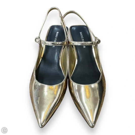 Shoes Heels Block By Marc Fisher In Gold, Size: 9.5