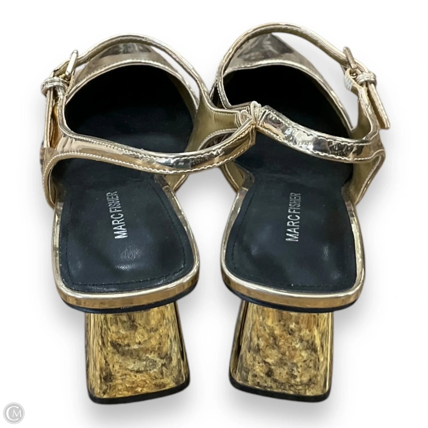 Shoes Heels Block By Marc Fisher In Gold, Size: 9.5