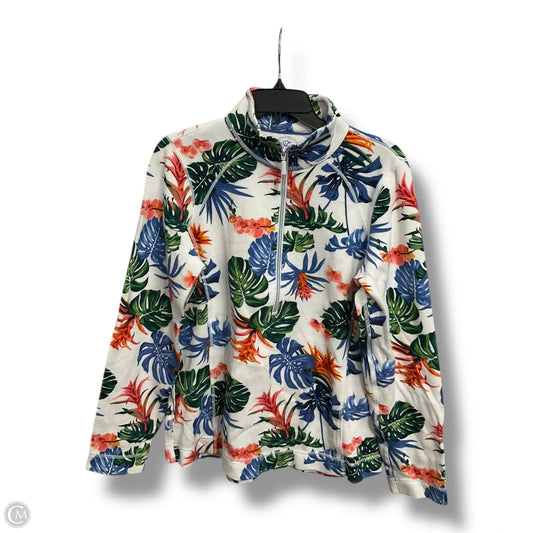 Athletic Top Long Sleeve Collar By Tommy Bahama In Tropical Print, Size: L