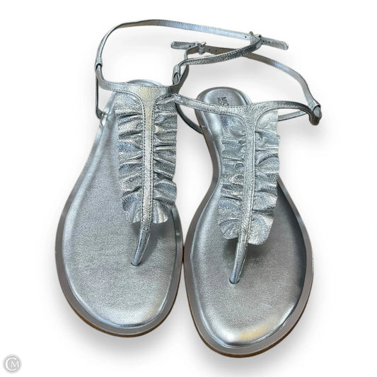 Sandals Flats By Michael By Michael Kors In Silver, Size: 10