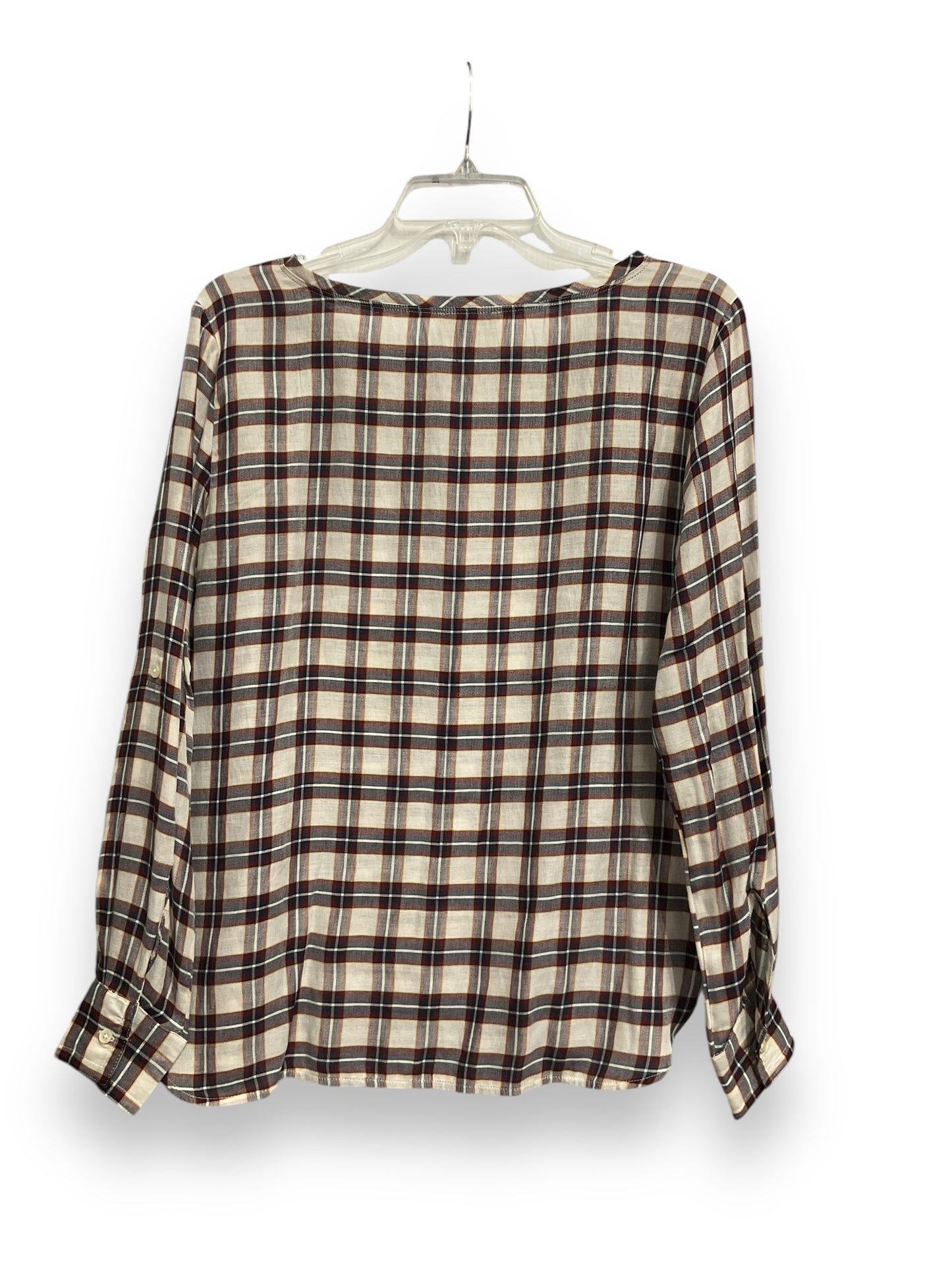 Top Long Sleeve By Loft O In Plaid, Size: Xs