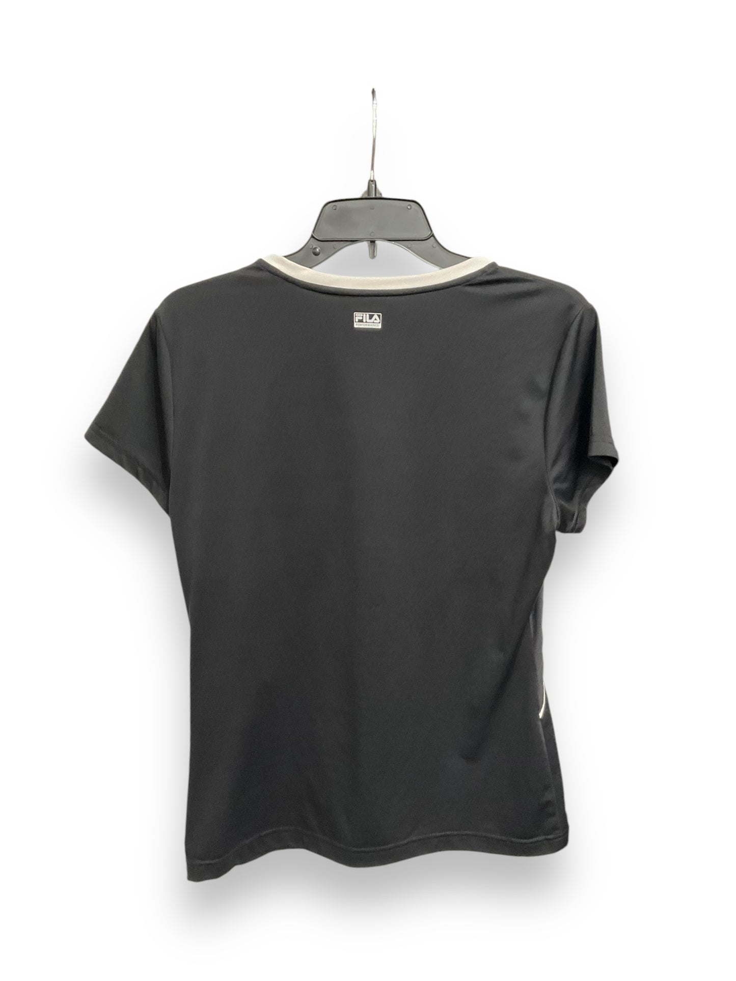 Athletic Top Short Sleeve By Fila In Black, Size: M