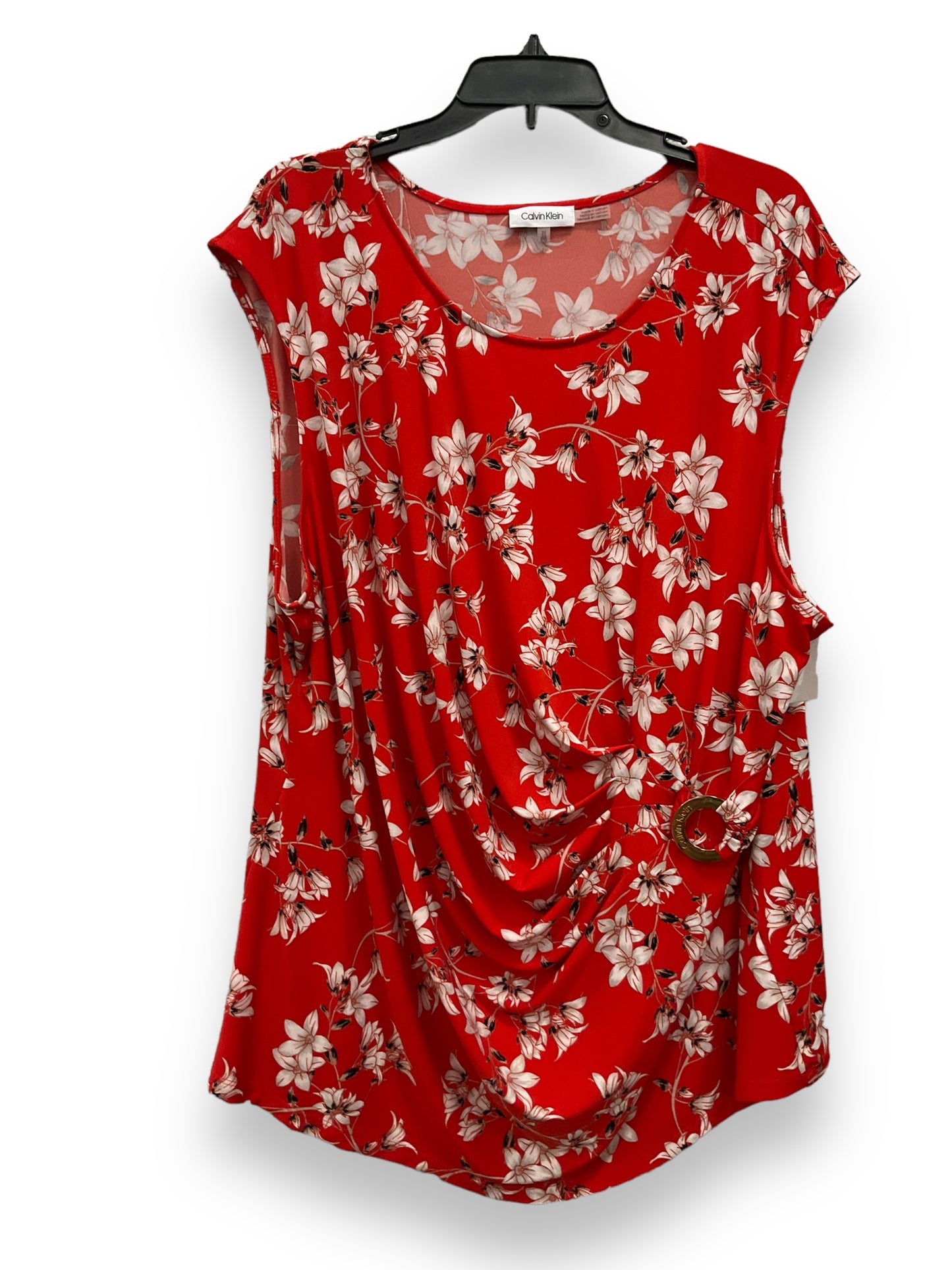 Floral Print Top Sleeveless Calvin Klein, Size 3x