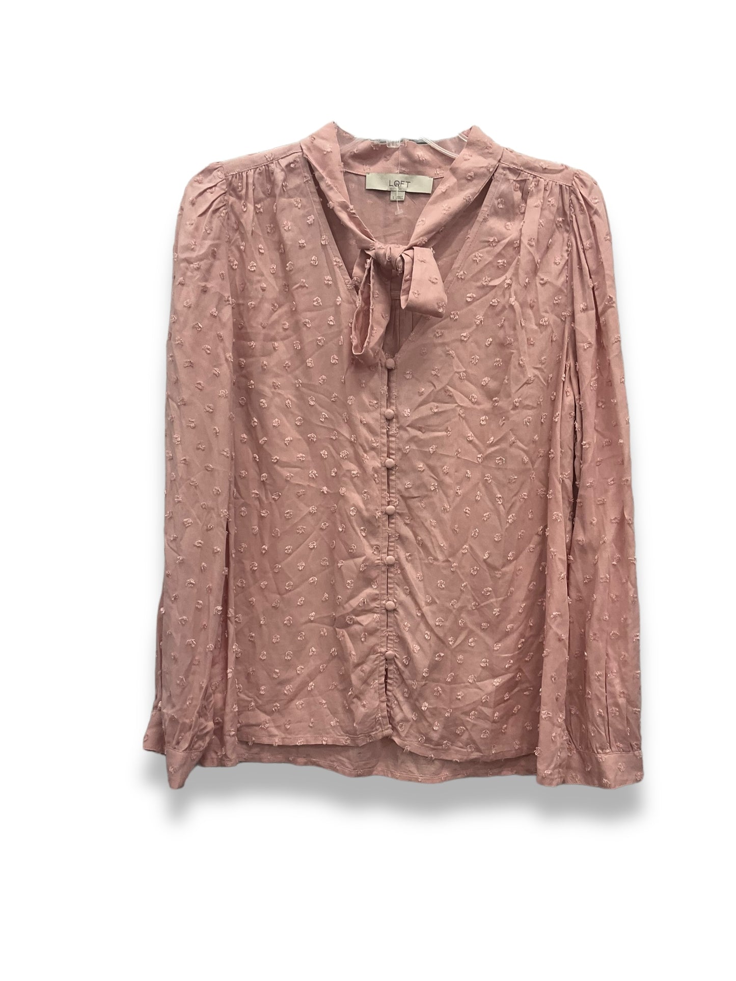 Pink Top Long Sleeve Loft, Size S