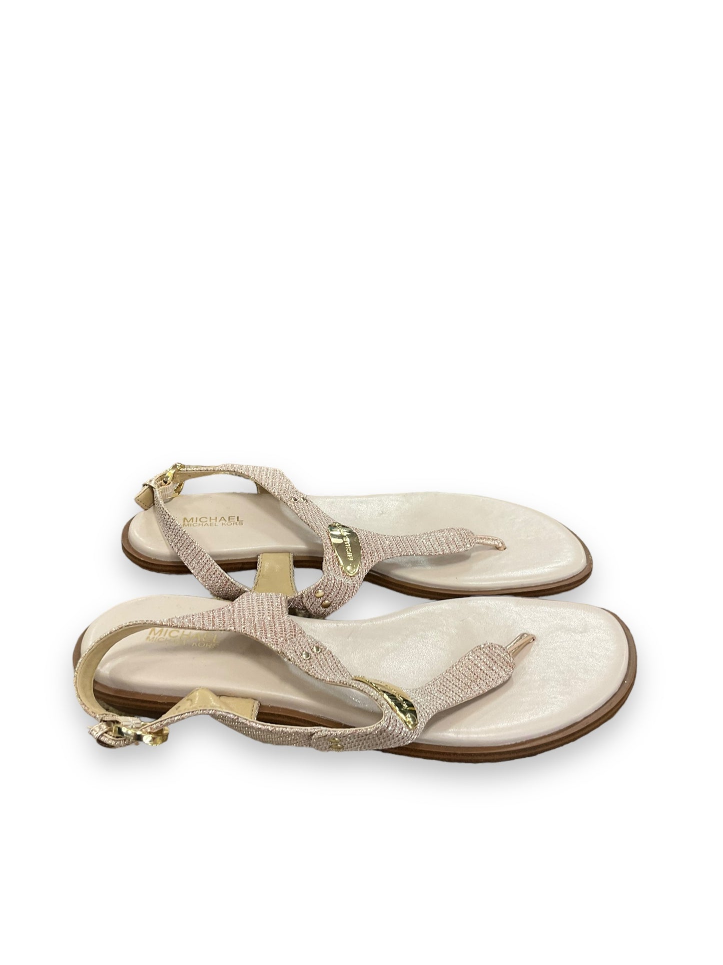 Pink Sandals Flip Flops Michael By Michael Kors, Size 9