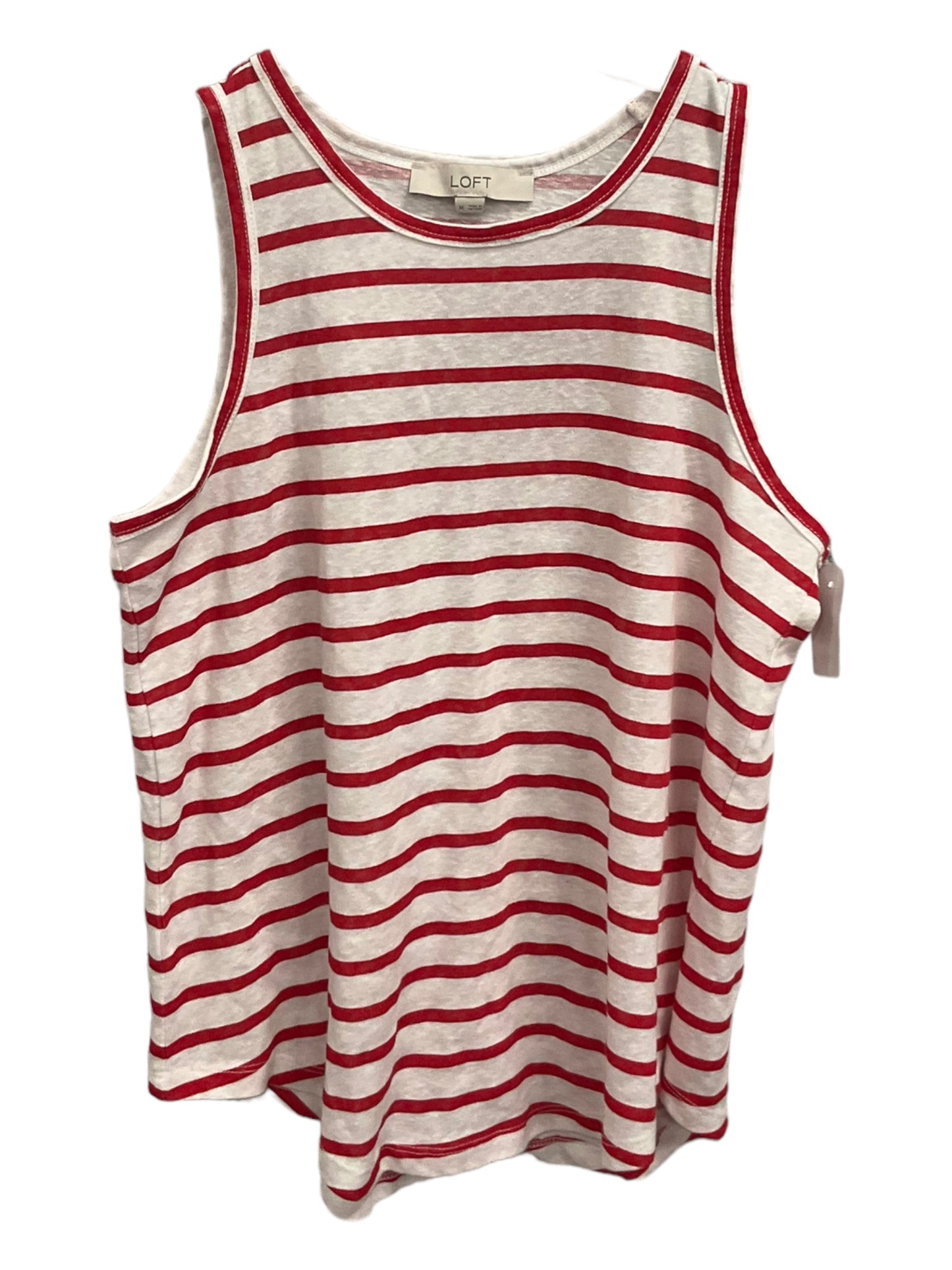 Top Sleeveless By Loft In Striped Pattern, Size: M